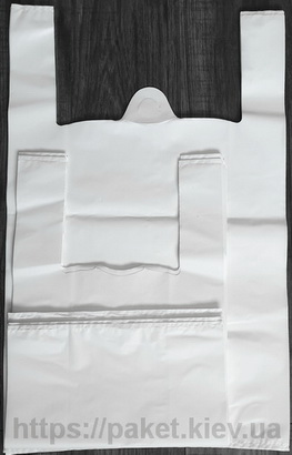 пакет майка 42х70 см., білий колір, 50 мкр